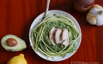 Zoodles (Zucchini Noodles) & Avocado Pesto Alfredo